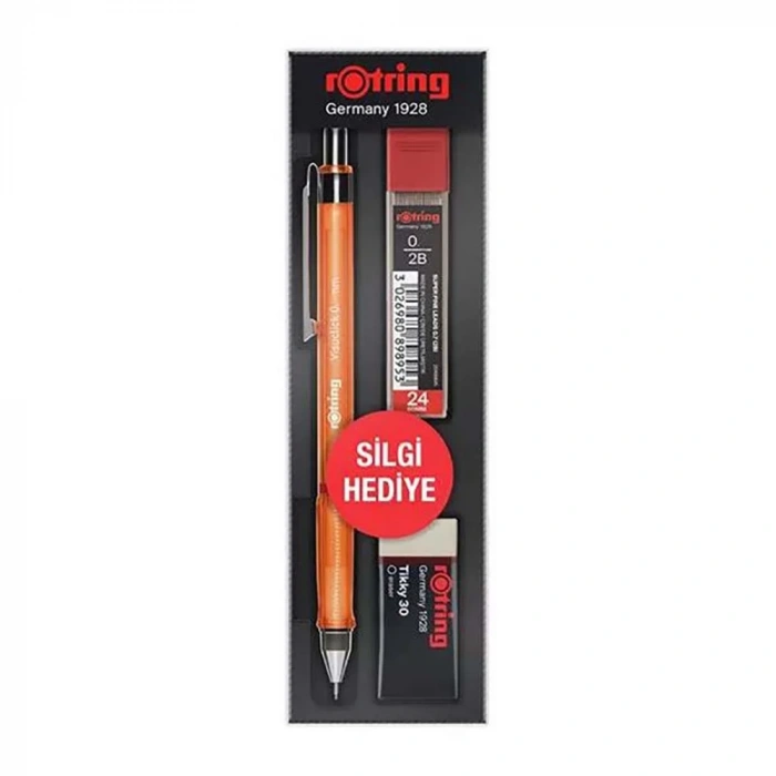 Rotring Visuclick Versatil+Min+Silgi 3’lü Okul Seti- 0.5 mm Turuncu