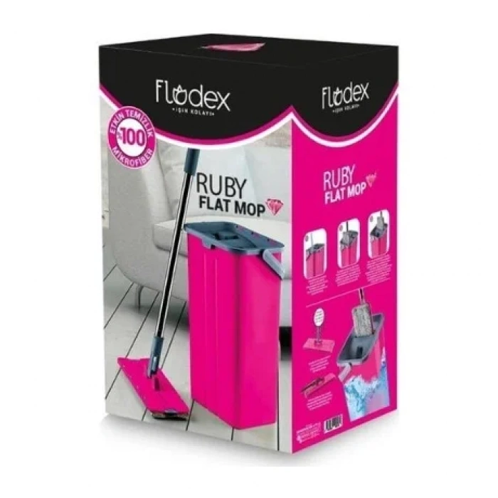 Ruby Flat Mop Temizlik Kova Seti