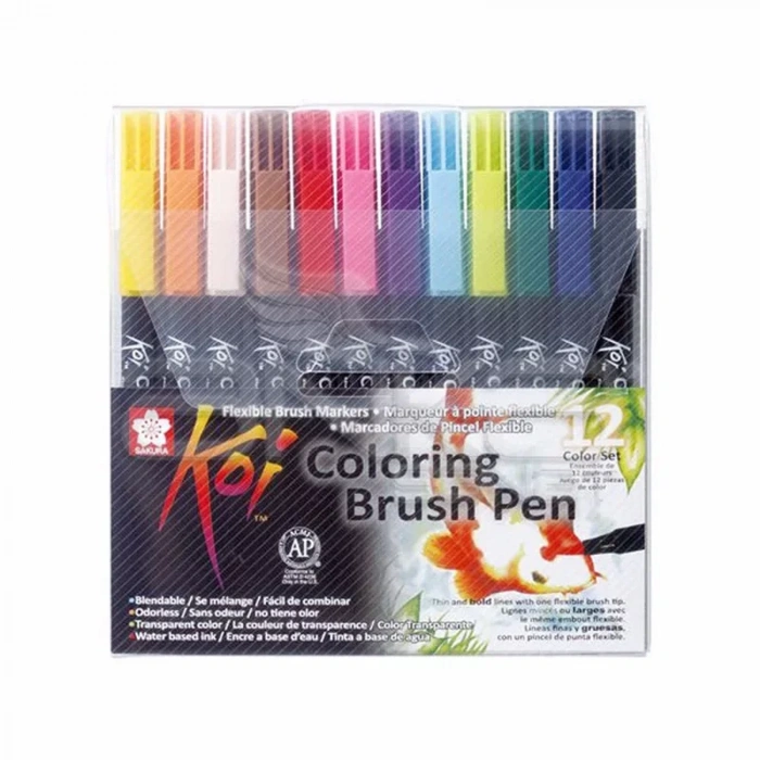 Sakura Koi Coloring Brush Pen Fırça Uçlu Kalem 12li Set