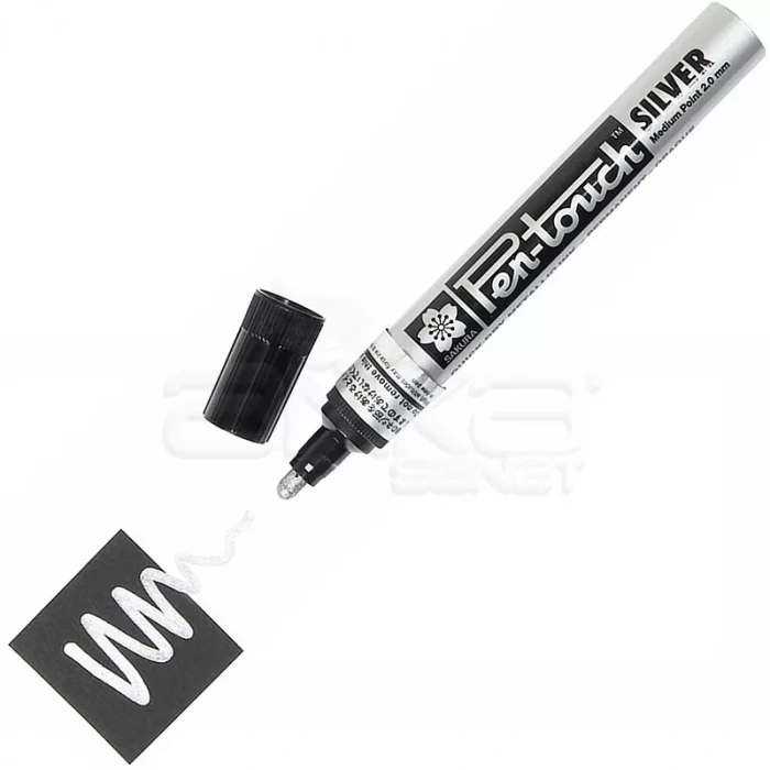 Sakura Pen-touch Marker Kalem 2mm (medium) Gümüş
