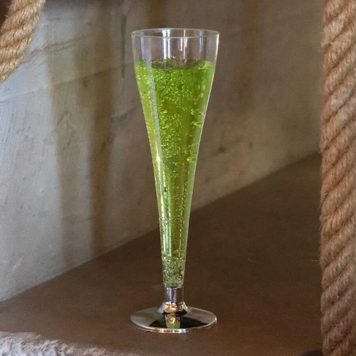 Şampanya Bardağı Metalize Altın Ayaklı 120 ml - 6 Adet