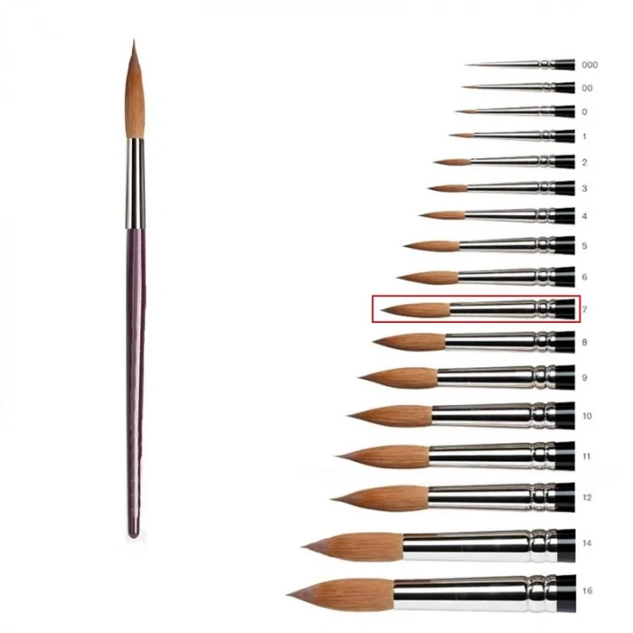 Samur 7 No Sulu Boya Fırçası