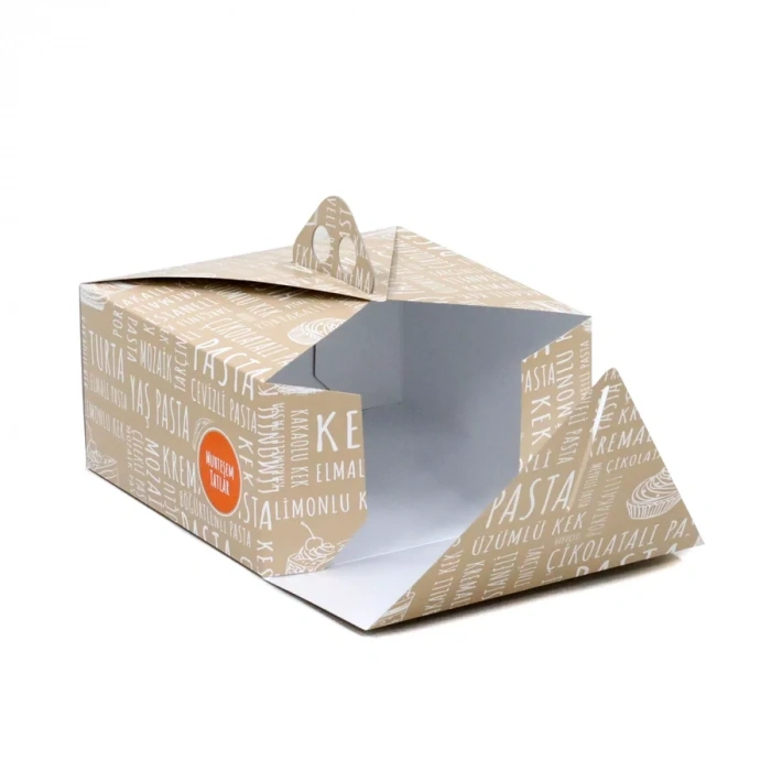 Saplı Turta Kutusu (No:2) 25x25x13 cm - 100 Adet
