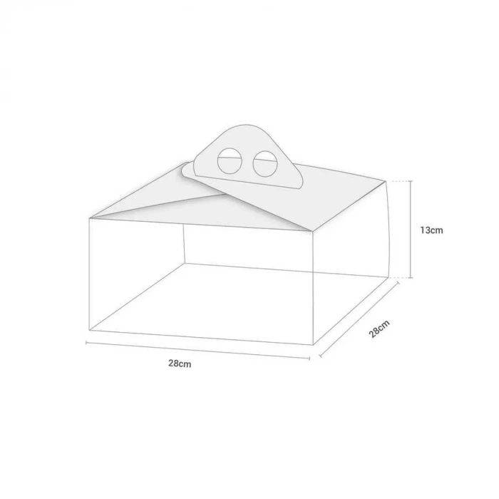 Saplı Turta Kutusu (No:3) 28x28x13 cm - 100 Adet