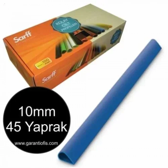 Sarff 10mm Mavi Oval Sırtlık 45 Yaprak Kapasiteli (100 Lü Kutu)