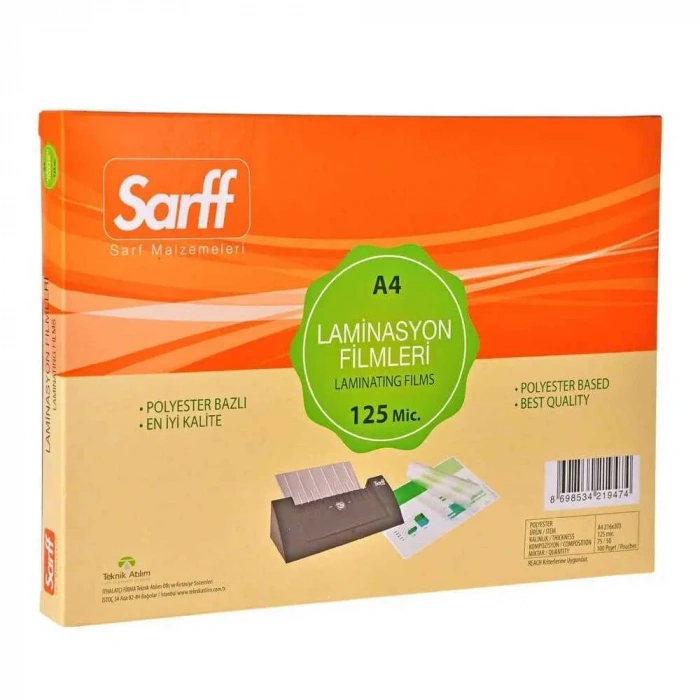 Sarff 125 Mic A4 Laminasyon Filmi Parlak