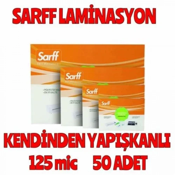 Sarff 125 Mikron Yapışkanlı A4 Pvc Laminasyon Filmi (50 Li Paket)