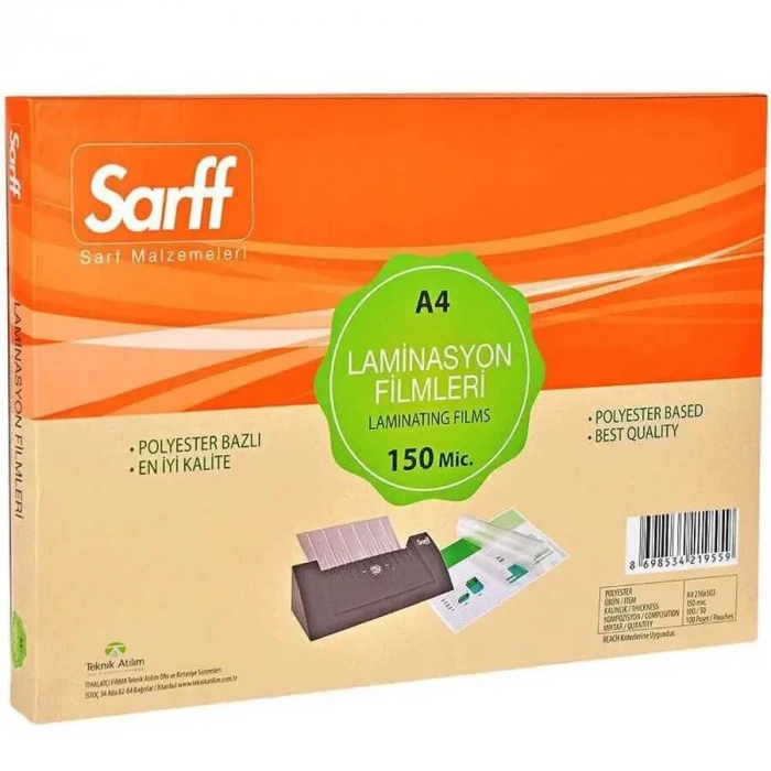 Sarff 150 Mic A4 Parlak Laminasyon Filmi