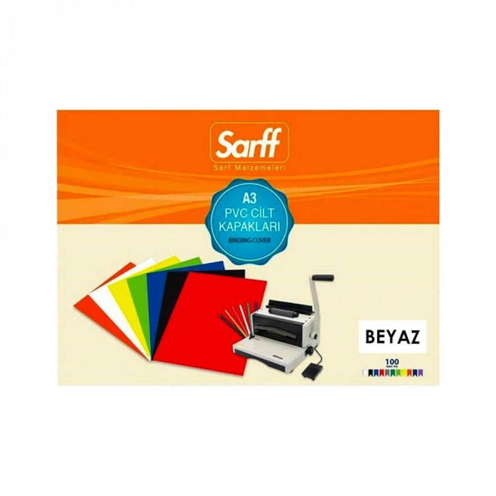 Sarff Cilt Kapağı A3 160 Micron Pvc Opak Beyaz 100lü