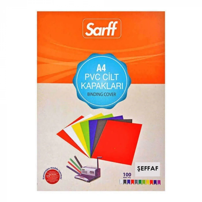 Sarff Cilt Kapağı A4 160 Micron Pvc 100lü Şeffaf
