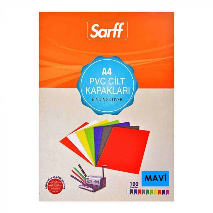 Sarff Cilt Kapağı A4 160 Micron Pvc Opak Mavi 100lü