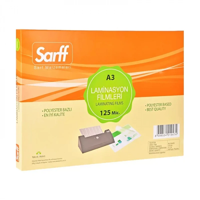 Sarff Laminasyon Filmi A3 125mic 100lü (15309015)