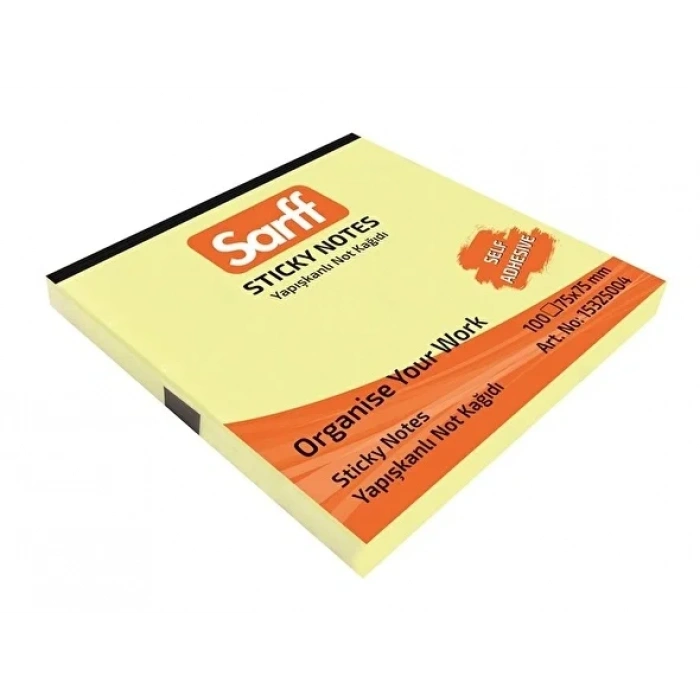 SARFF YAPIŞKANLI NOT KAĞIDI 50x75 100 YAPRAK SARI (15325003)
