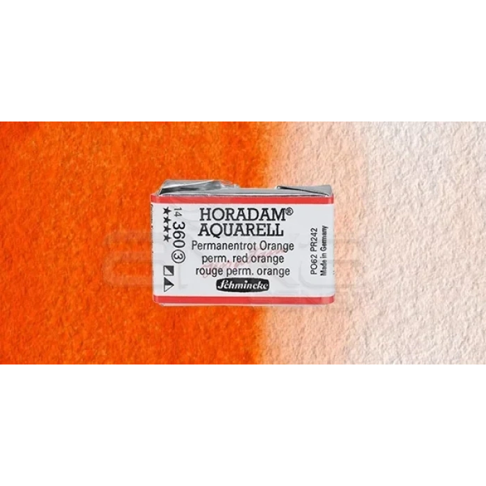 Schmincke Horadam Aquarell 1/1 Tablet 360 Permanent Red Orange Seri 3