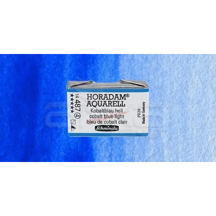 Schmincke Horadam Aquarell 1/1 Tablet 487 Cobalt Blue Light seri 4