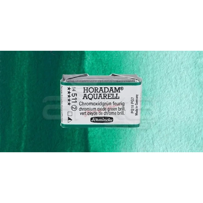 Schmincke Horadam Aquarell 1/1 Tablet 511 Chrom Oxide Green Brill Seri 2