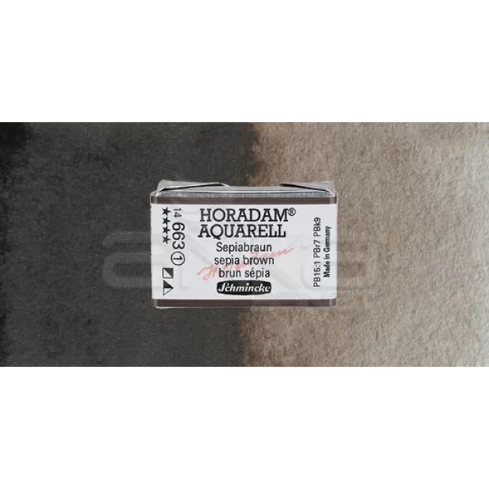 Schmincke Horadam Aquarell 1/1 Tablet 663 Sepia Brown seri 1