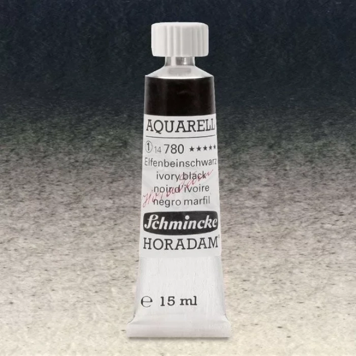 Schmincke Horadam Aquarell Tube 15ml Seri 1 Ivory Black 780
