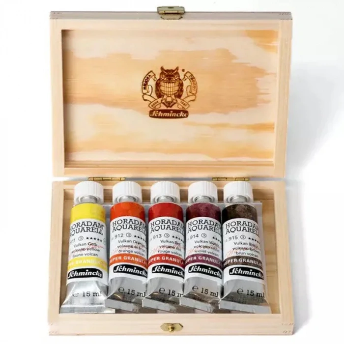 Schmincke Horadam Supergranulation Suluboya Volcano Set Ahşap Kutu 5x15ml