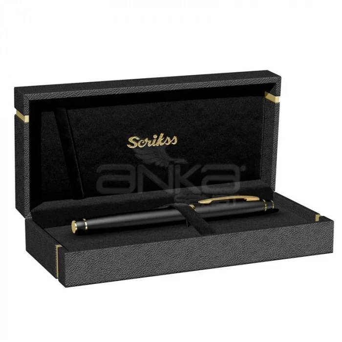 Scrikss 35 Dolma Kalem Mat Siyah Altın