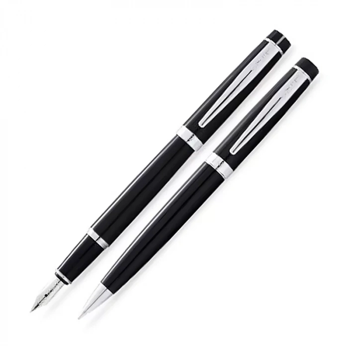 SCRİKSS 38 DOLMA KALEM+TÜKENMEZ KALEM SETİ SİYAH-KROM