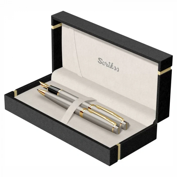 Scrikss 38 Saten Altın Dolma Kalem+tük.kalem