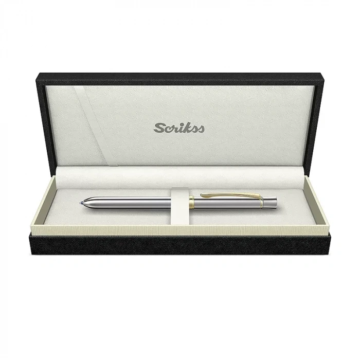 Scrikss 93 Trio Multi Fonksiyon Kalem Gold-krom