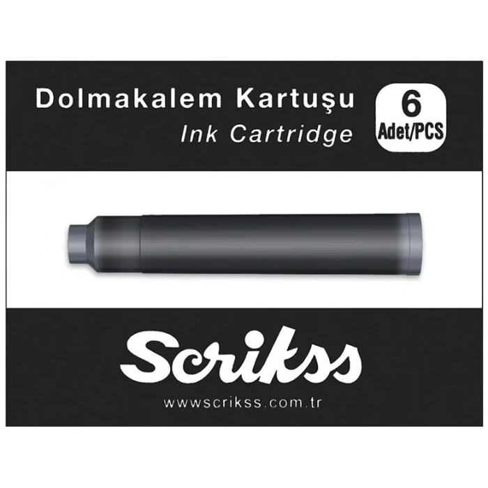 Scrikss Dolma Kalem Kartuşu 6lı Kutu SİYAH