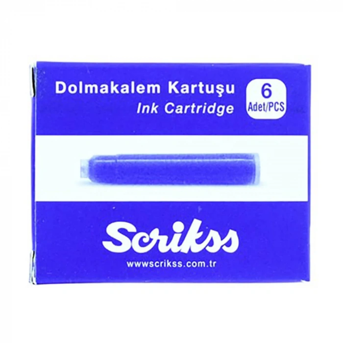 Scrikss Dolmakalem Kartuşu Mavi 6’lı Kutu