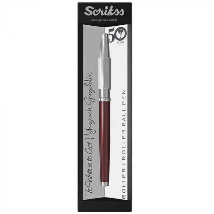 Scrikss Roller Kalem 800 Kırmızı Yarı Krom