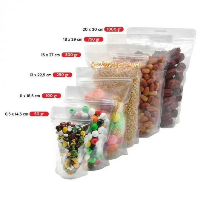 Şeffaf Doypack 8,5x14,5 cm - 100 Adet