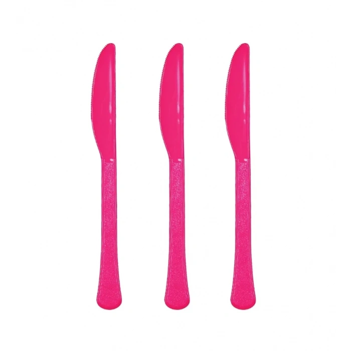 Şeker Pembesi Plastik Bıçak 25 Adet