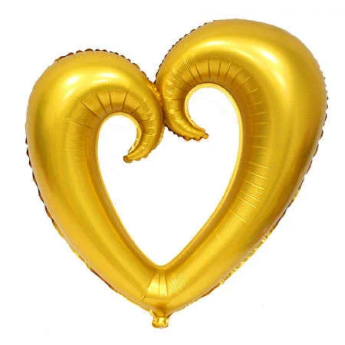 Şekilli Kalp Altın Renk Folyo Balon