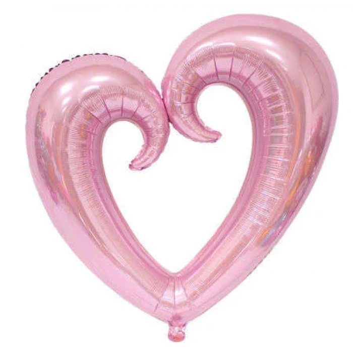 Şekilli Kalp Pembe Renk Folyo Balon