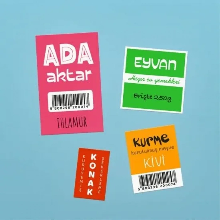 SELEFONLU KUŞE DÜZ ETİKET 5x8 cm