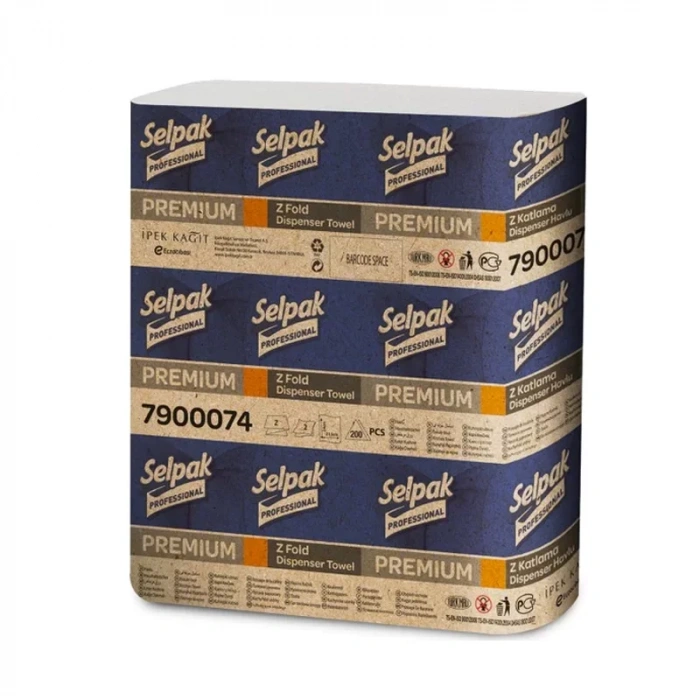 SELPAK PROFESSİONAL PREMİUM Z KAT DİSPENSER HAVLU 200LÜ (7900074)