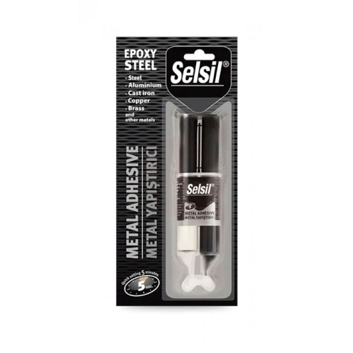 Selsil Epoksi Metal Yapıştırıcı Enjektör 5 Dk 28 Gr