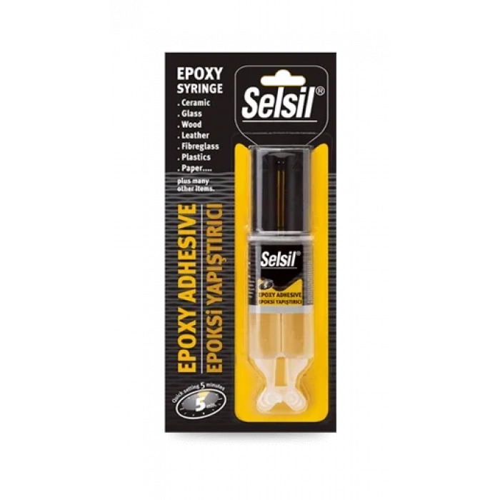 Selsil Epoksi Yapıştırıcı Enjektör 5 Dk 28 Gr