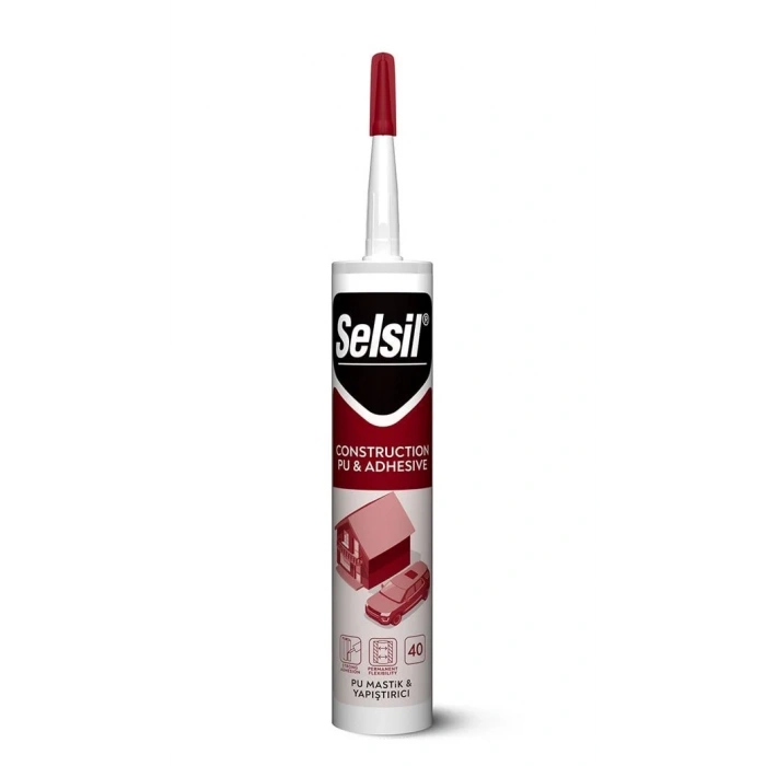 Selsil Poliüretan PU Mastik 40 SHA 600 ml Siyah