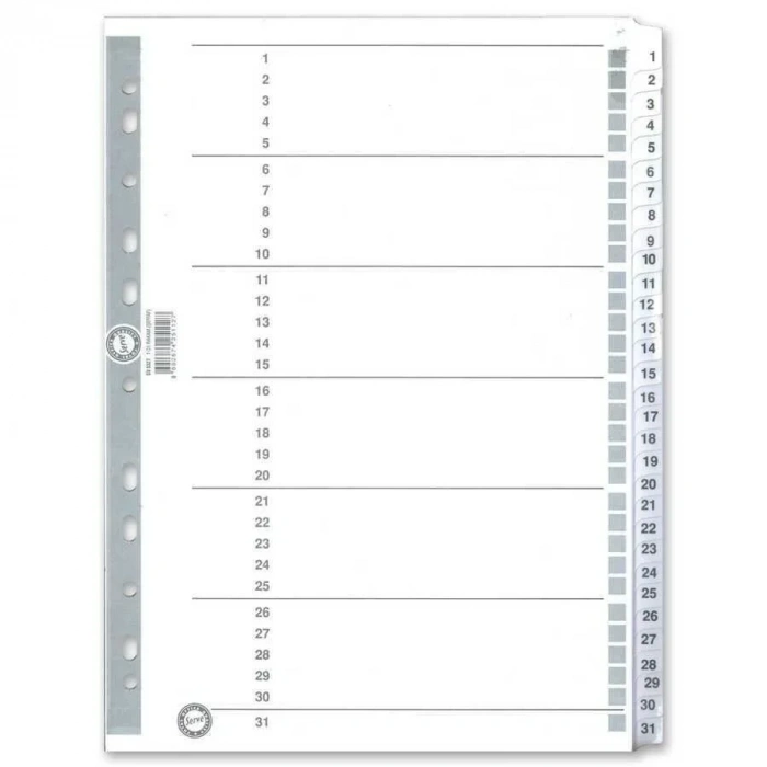 Serve Seperatör A4 1-31 Rakam Karton