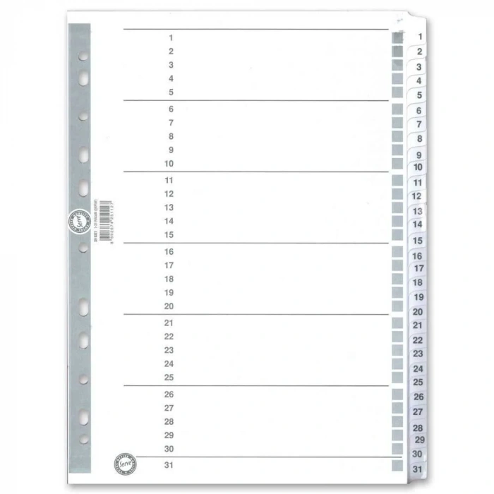 Serve Seperatör A4 1-31 Rakam Karton