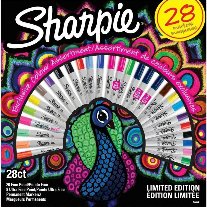 Sharpie Permanent Markör Fine 28 li Set Tavus Kuşu