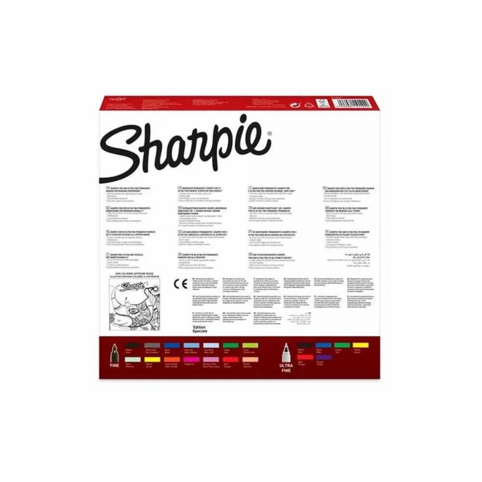 Sharpie Permanent Markör Set Fine Gergedan 20li