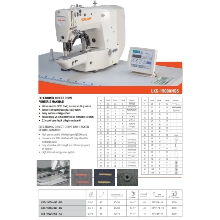 Siruba LKS-1900ANSS Elektronik Direct Drive Punteriz Makinası