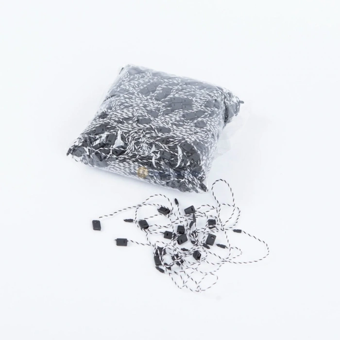 Siyah-Beyaz Kilitli Etiket İpi