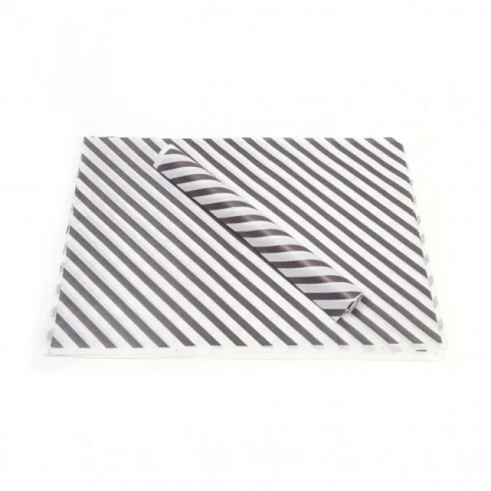 SİYAH ÇİZGİ BASKILI 40GR İTHAL BEYAZ SÜLFİT AMBALAJ KAĞIDI 70X100CM - 2 KG