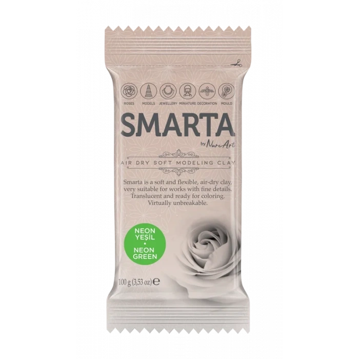 Smarta Hava İle Kuruyan Modelleme Hamuru 25 Neon Yeşil 100gr