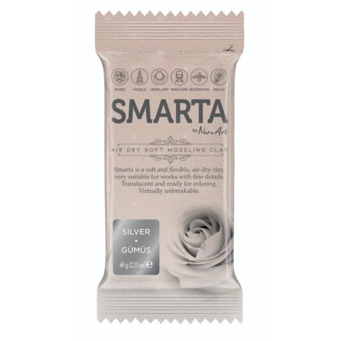 SMARTA HAVA İLE KURUYAN MODELLEME HAMURU 28 METALİK GÜMÜŞ 60gr
