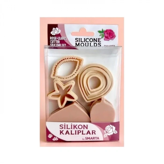 Smarta Silikon Kalıp Gül Kalıpları ve Yaprak Kesici Seti