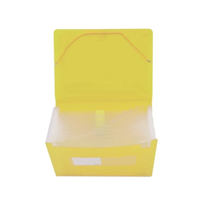 SMATO W3703 LASTİKLİ EVRAK DOSYASI 12 SEPERATÖRLÜ ŞEFFAF SARI